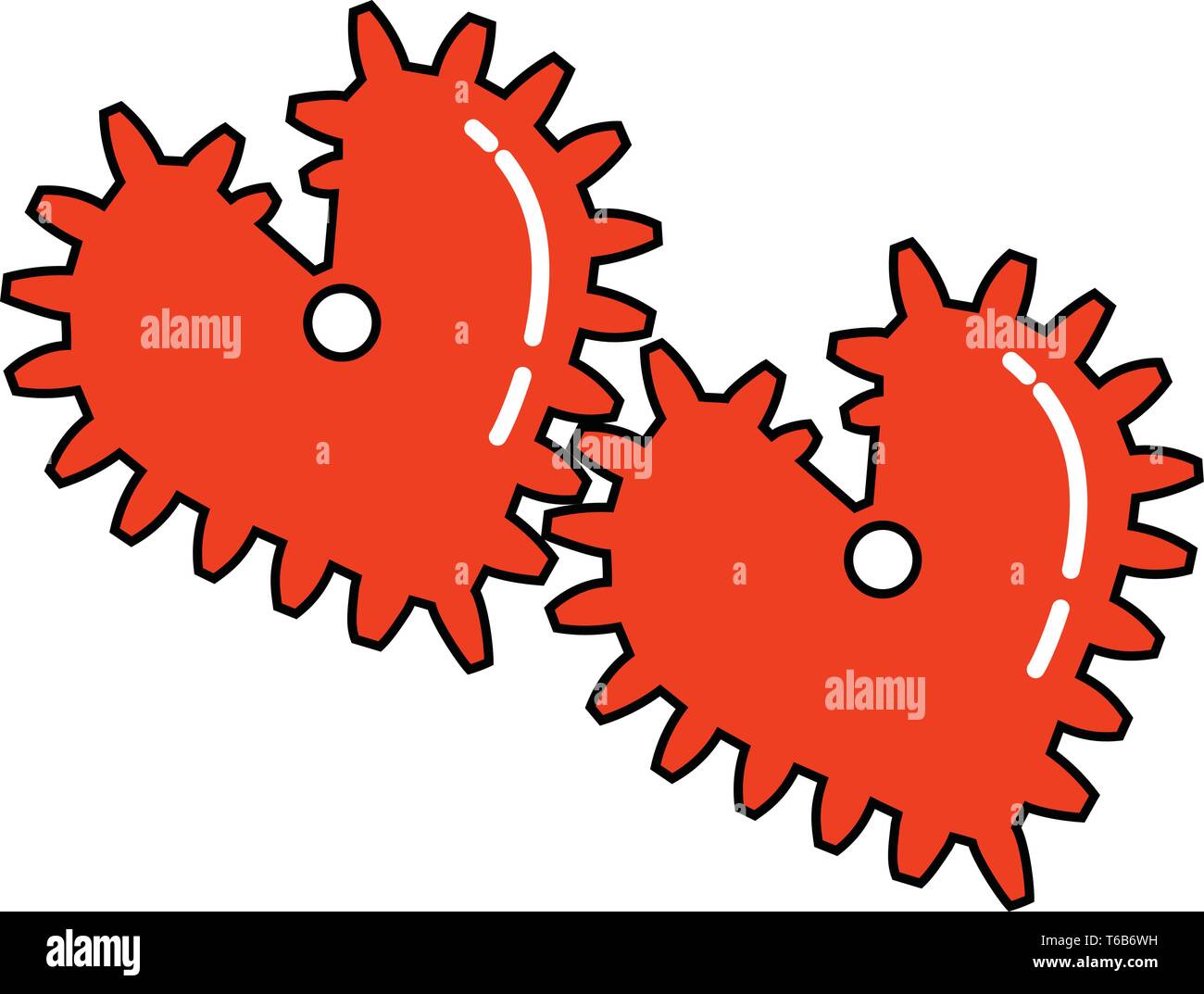 Icon of hearts in the form of gears on white background. Vector Stock Vector