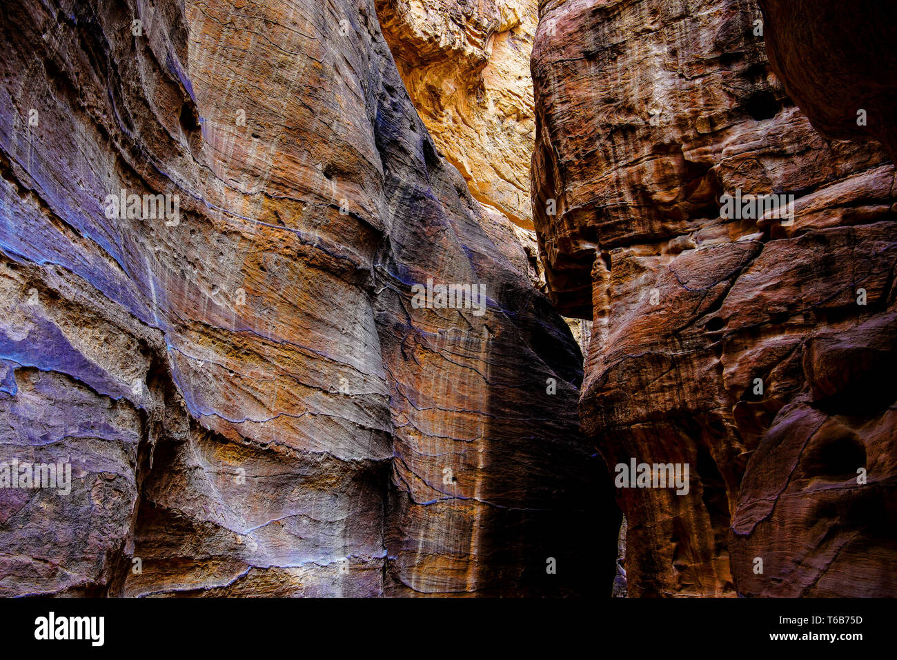 Al-Siq is the Main Entrance Canyon to Petra, Jordan Stock Photo