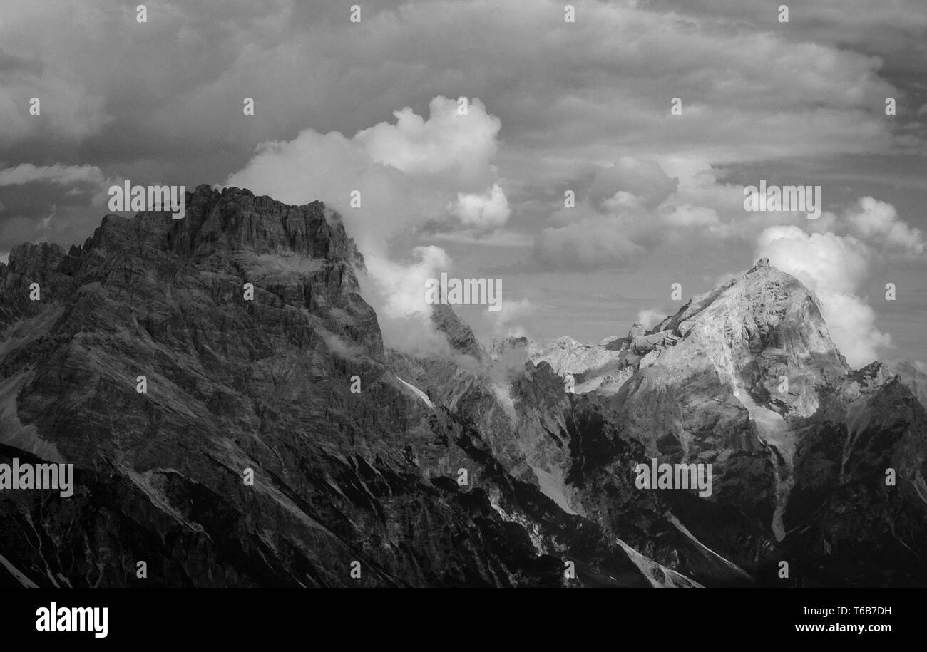 Beautiful mountains and hills shot in black and white Stock Photo - Alamy