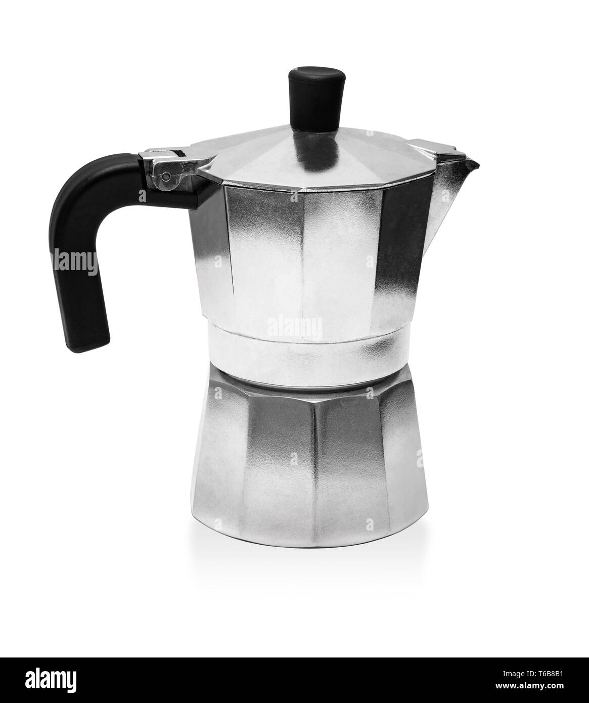 Italian caffettiera coffee pot isolated on white background, clipping path Stock Photo