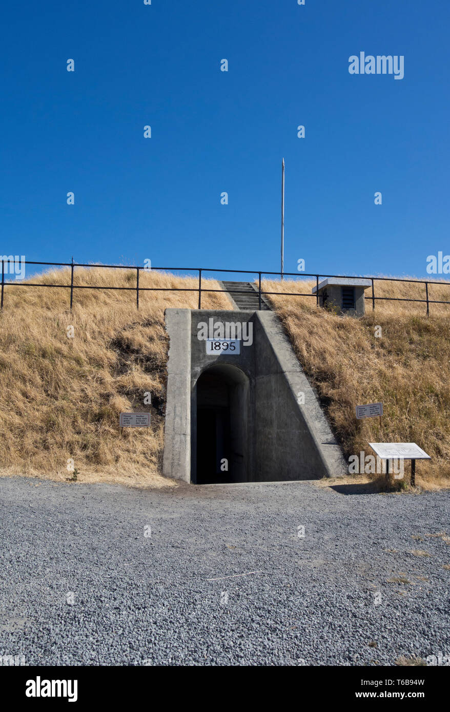 Battery at Fort Rodd Hill, National Historic Site near Victoria, BC, Canada Stock Photo