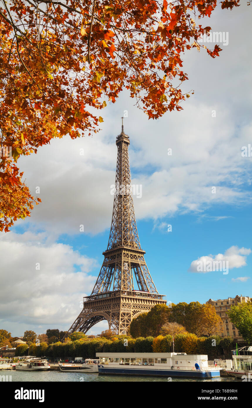 Cityscape of Paris with the Eiffel tower Stock Photo