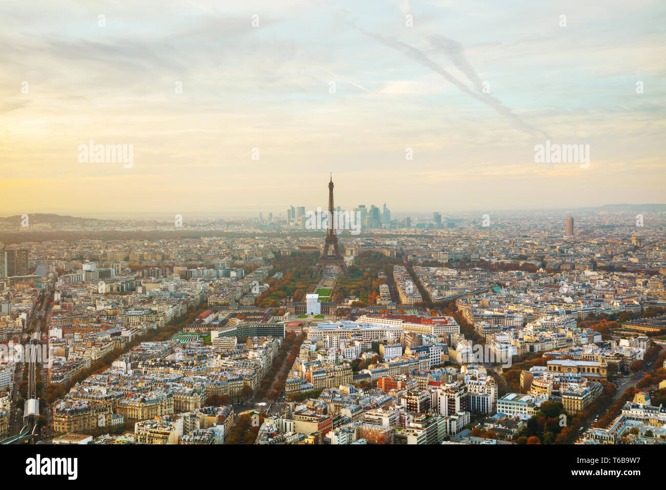 Aerial overview of Paris Stock Photo