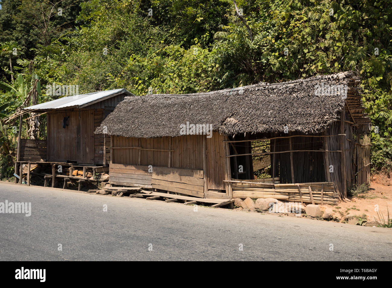 African malagasy huts in Andasibe region Stock Photo