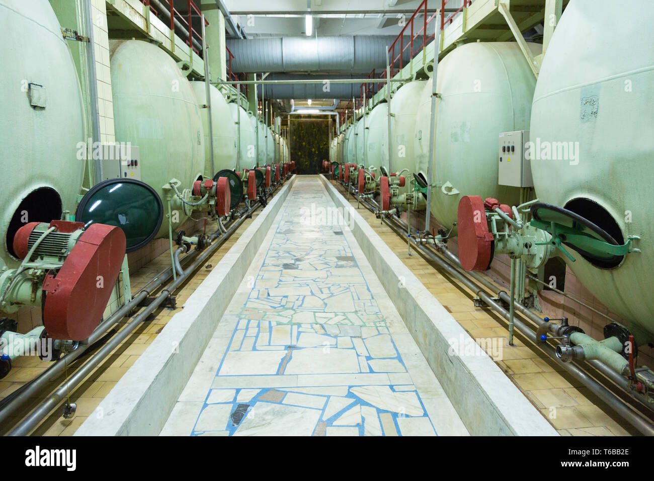 Equipment for production of champagne in factory shop Stock Photo Alamy
