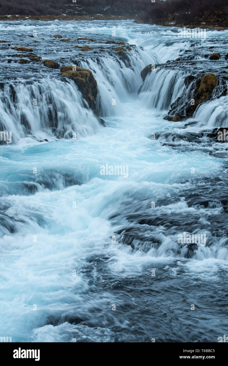 Bruarafoss waterfall Iceland Stock Photo