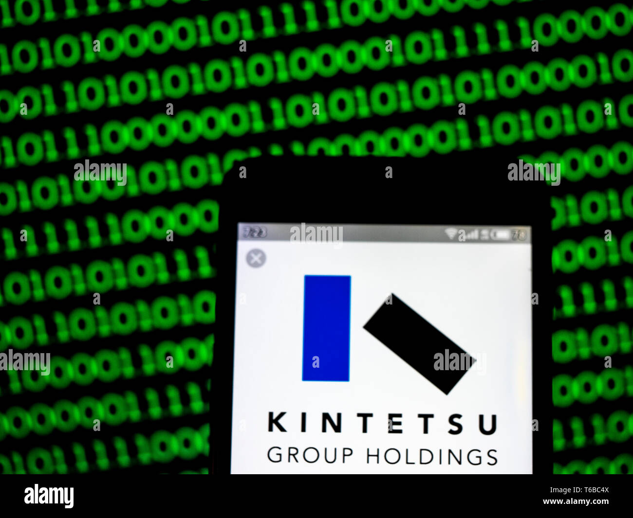 In this photo illustration a Kintetsu Group Holdings Co., Ltd. logo