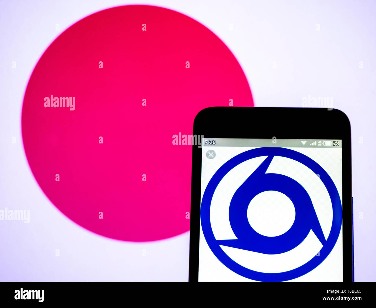 In this photo illustration a Kintetsu Railway Co., Ltd. logo seen