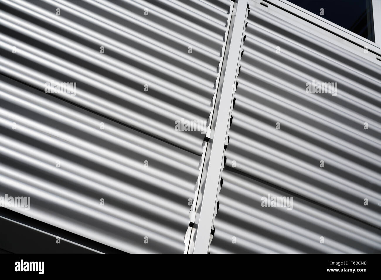 corrugated sheet metal made of aluminium on a facade Stock Photo Alamy