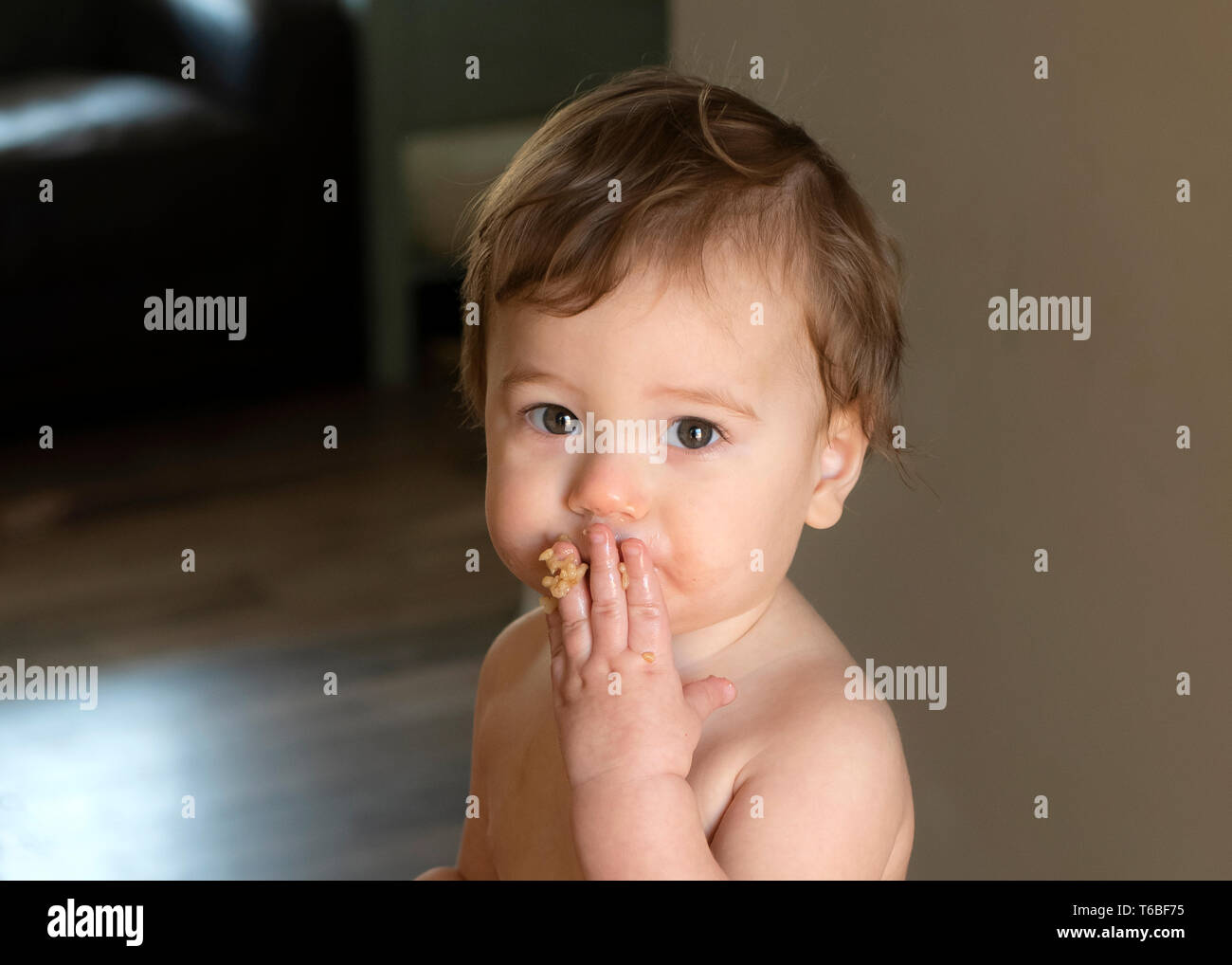 messy-one-year-old-boy-stock-photo-alamy