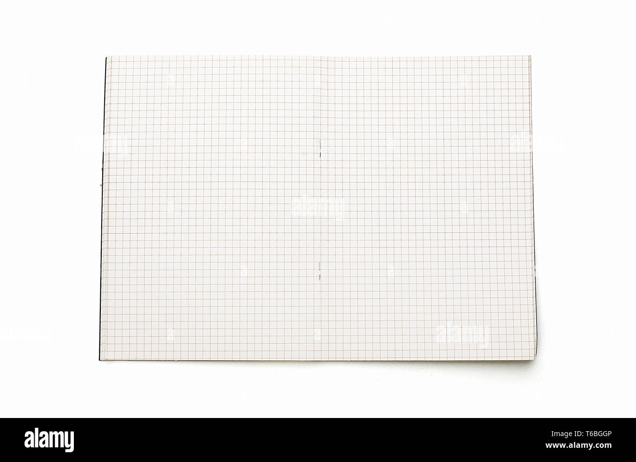 blank open squared text book, isolated on white Stock Photo