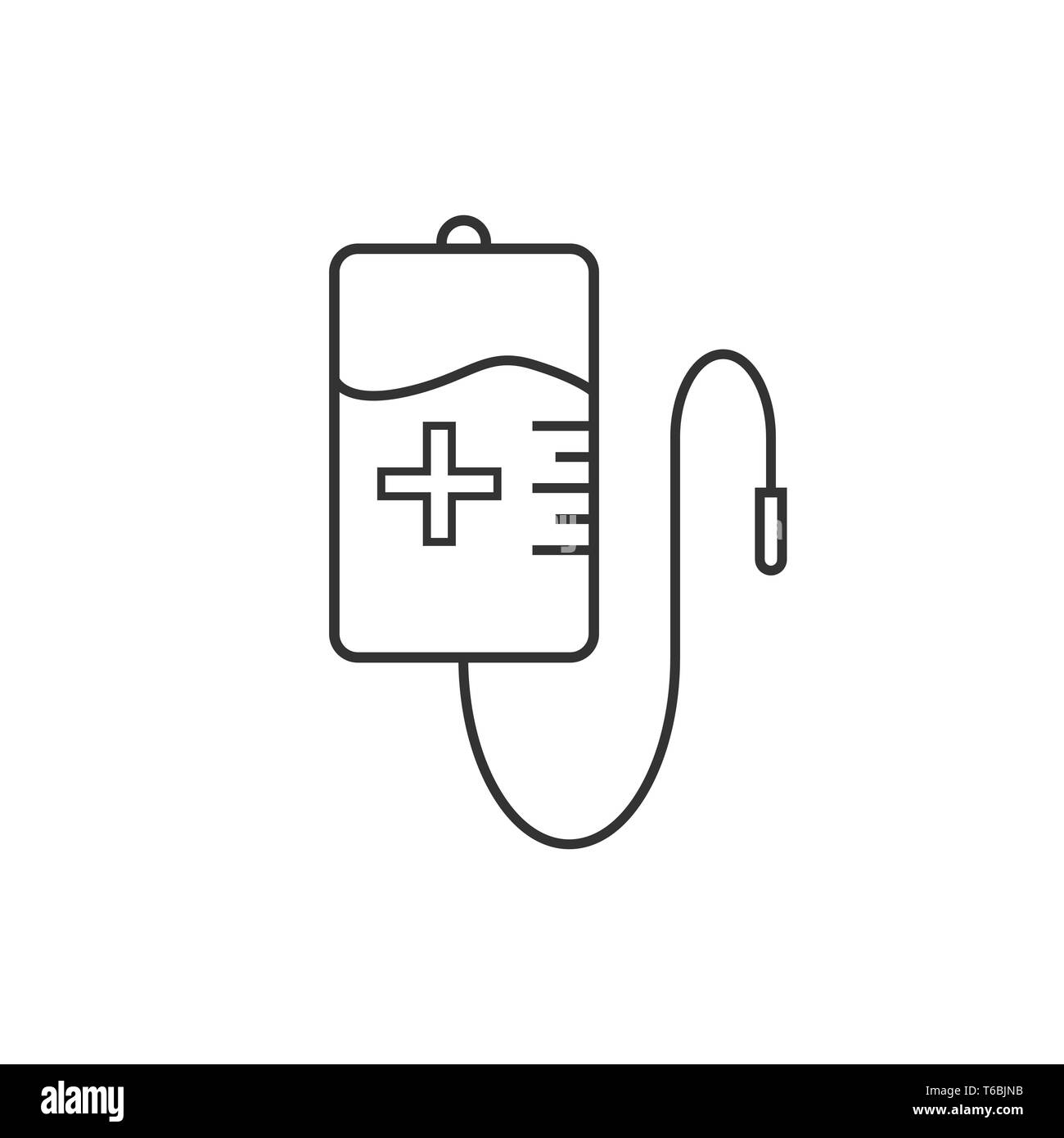 Vector illustration, flat design. Blood bag icon Stock Vector Image