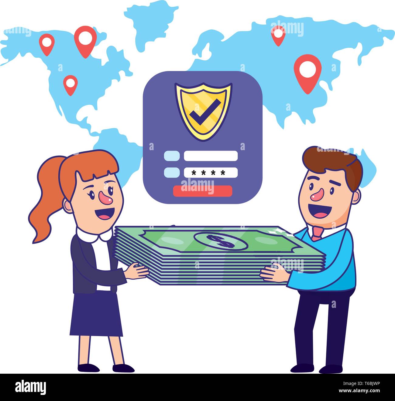 Banking teamwork financial planning worldwide locations currency money ...