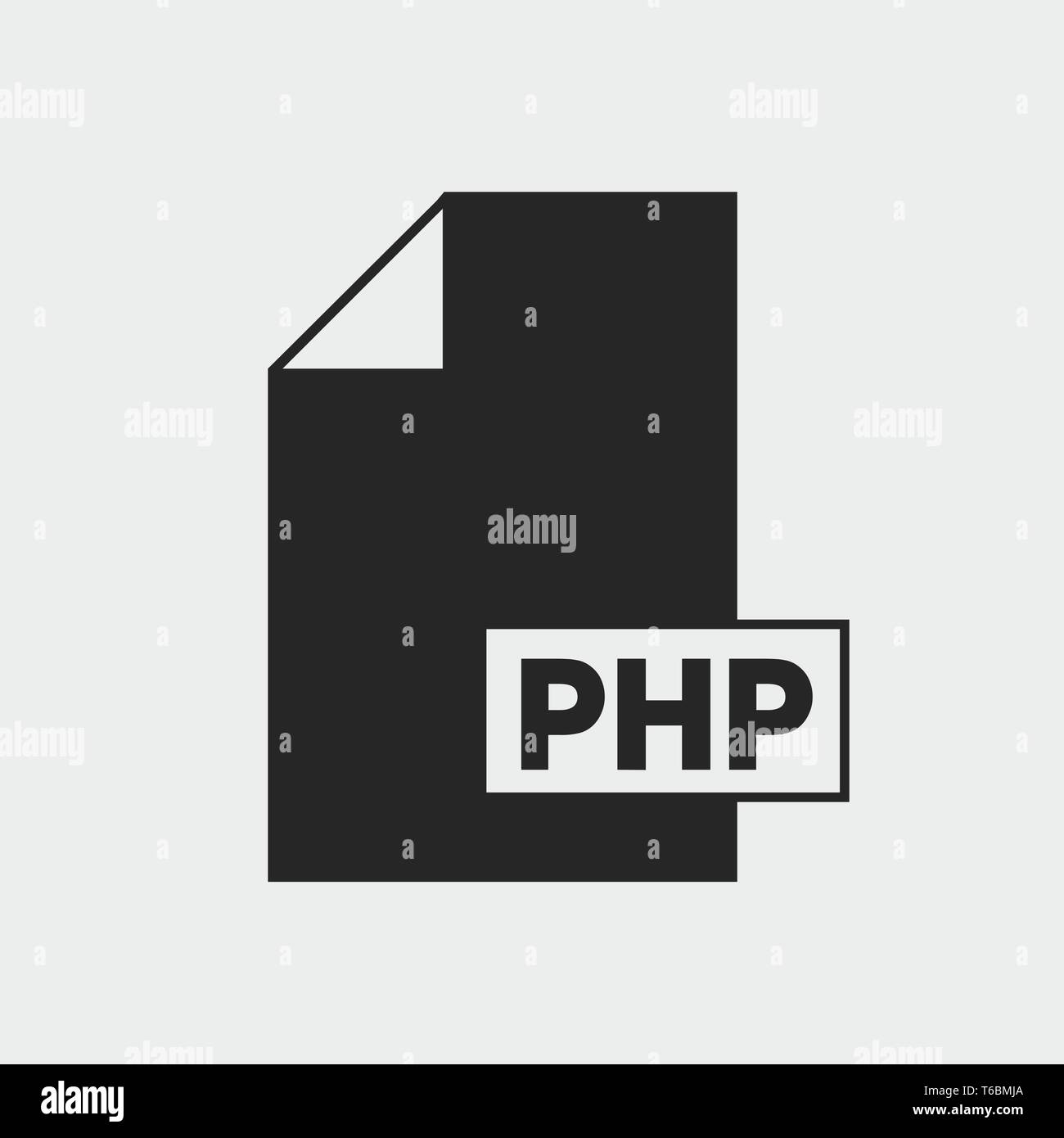 PHP file format Icon on gray Background. Stock Vector