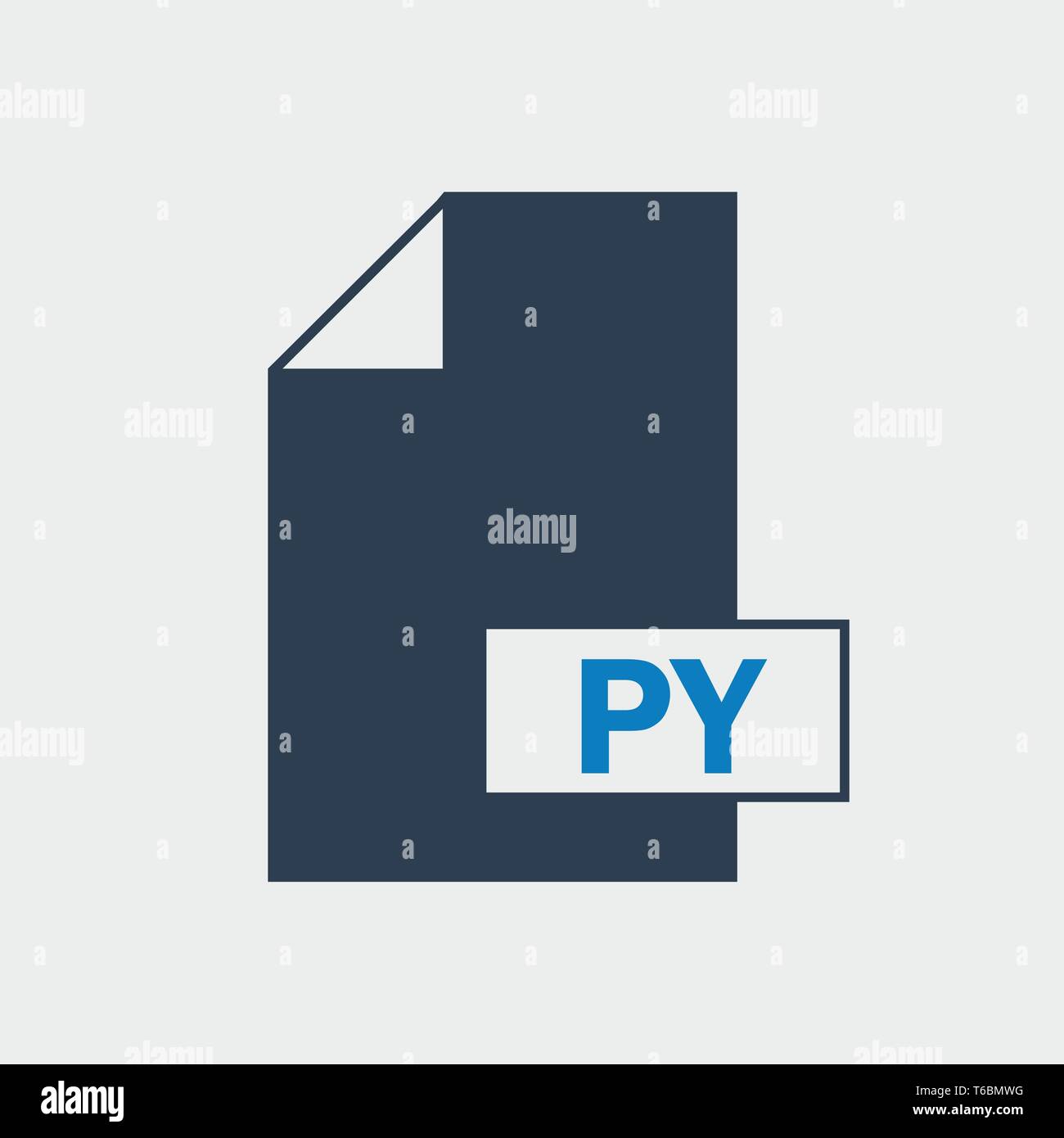 Python (PY) File format Icon on gray background Stock Vector