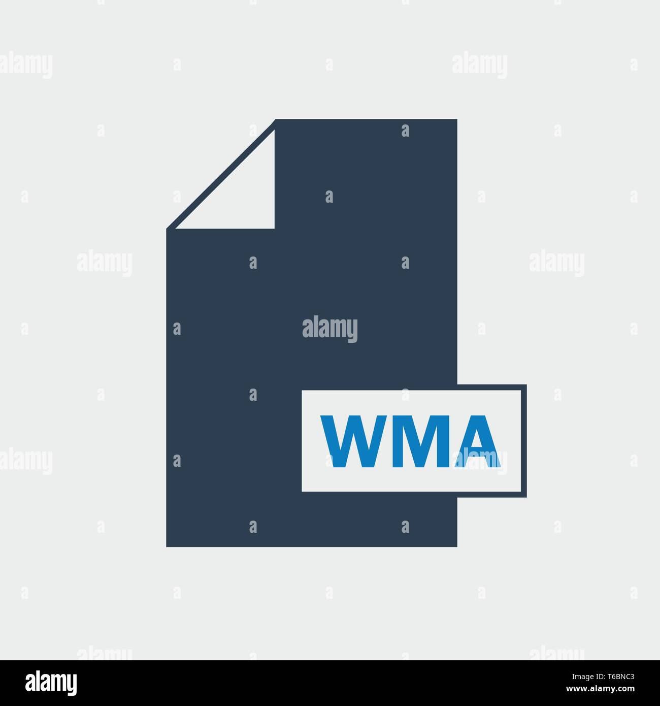 WMA file format Icon on gray background. Stock Vector