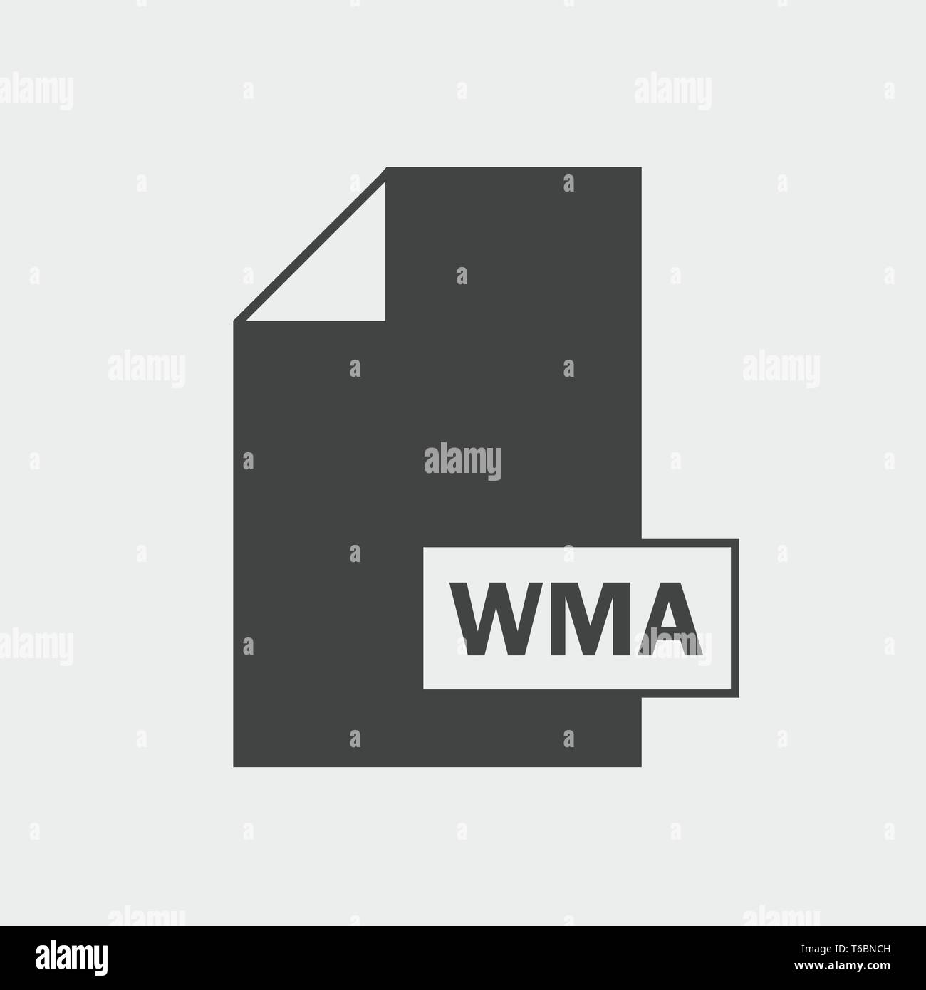 WMA file format Icon on gray background. Stock Vector