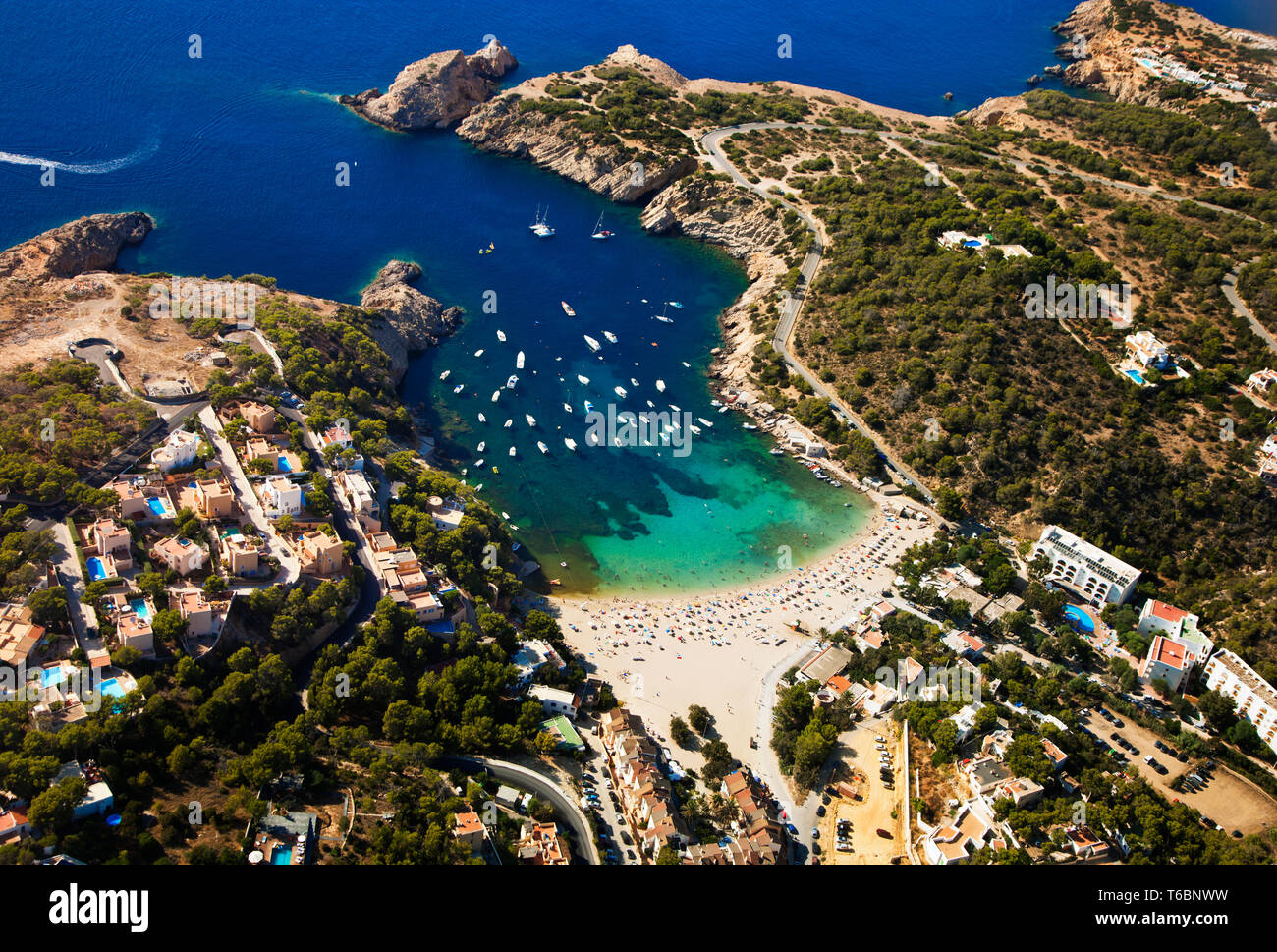 Vedella Beach. Ibiza. Balearic Islands. Spain. Stock Photo