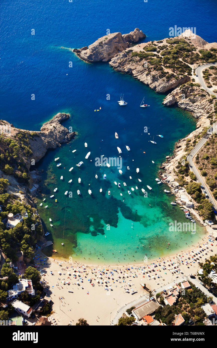 Vedella Beach. Ibiza. Balearic Islands. Spain. Stock Photo