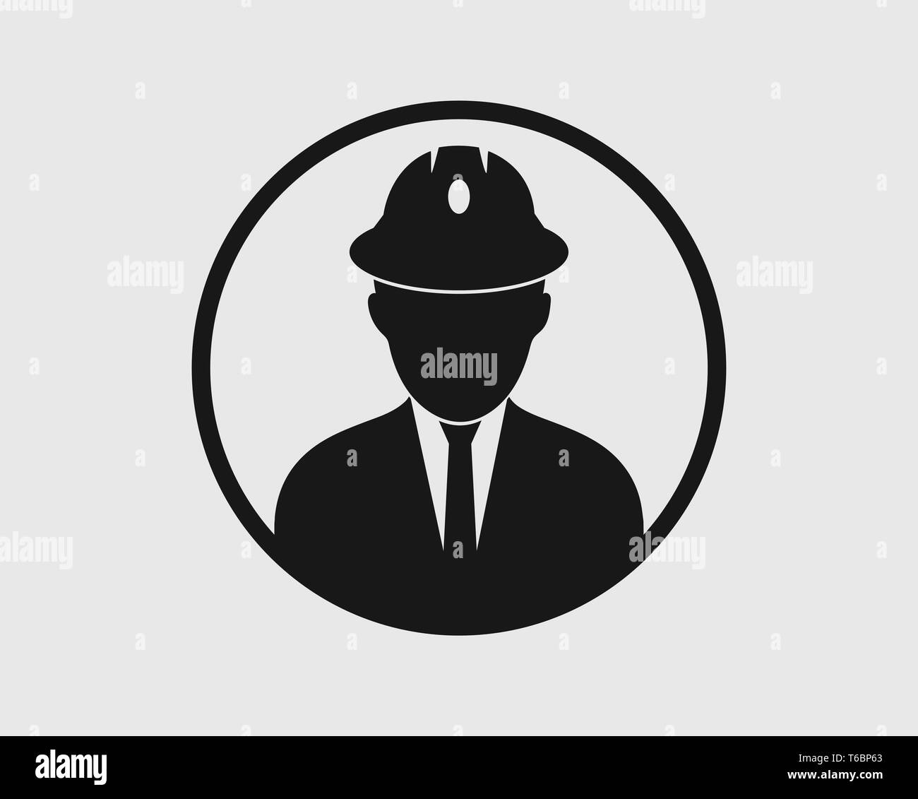 Engineer Icon. Male symbol with helmet on head Stock Vector Image & Art ...