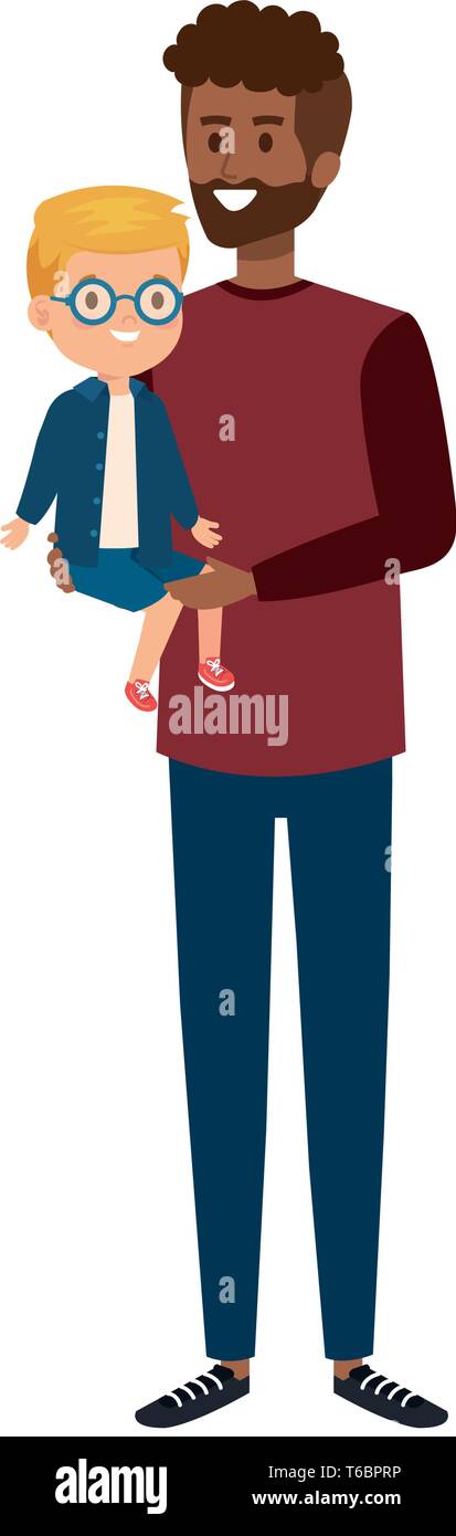 young african father with son characters Stock Vector Image & Art - Alamy