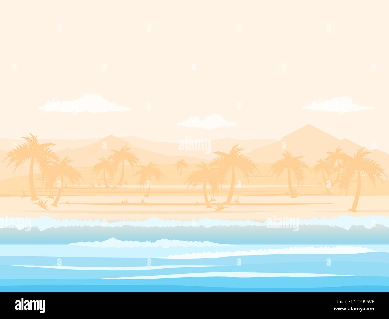 Tropical paradise beach Stock Vector