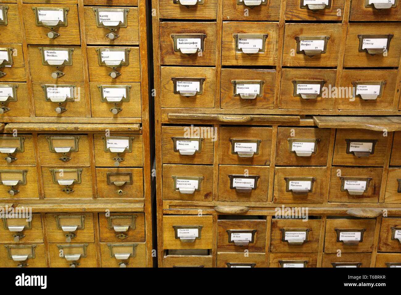 Filing cabinets in the library Stock Photo