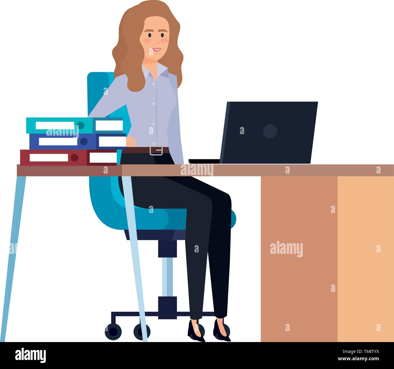 elegant businesswoman in the workplace Stock Vector Image & Art - Alamy