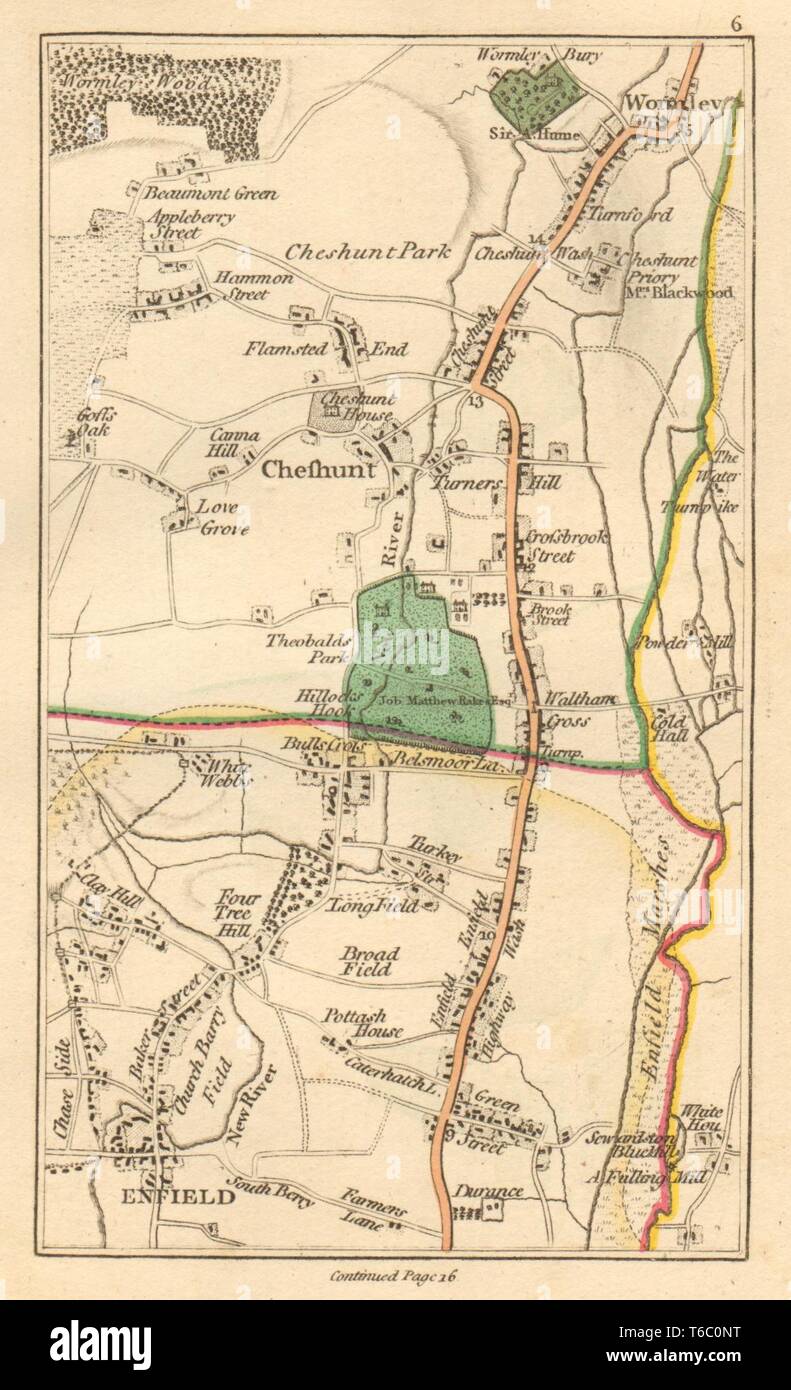 ENFIELD Lock Wash Highway; Waltham Cross Brimsdown Freezy Water 1937 old map
