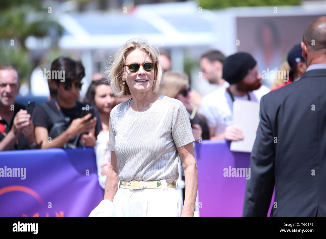 CANNES, FRANCE – MAY 23, 2017: Marthe Keller on the Cannes Film Festival 70th anniversary celebration red carpet (Photo: Mickael Chavet) Stock Photo
