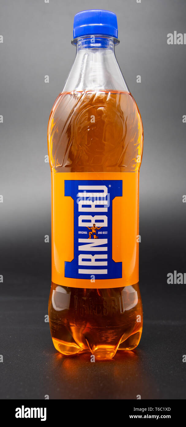 Reading, United Kingdom April 19 2019 A 500 Millilitre bottle of Irn