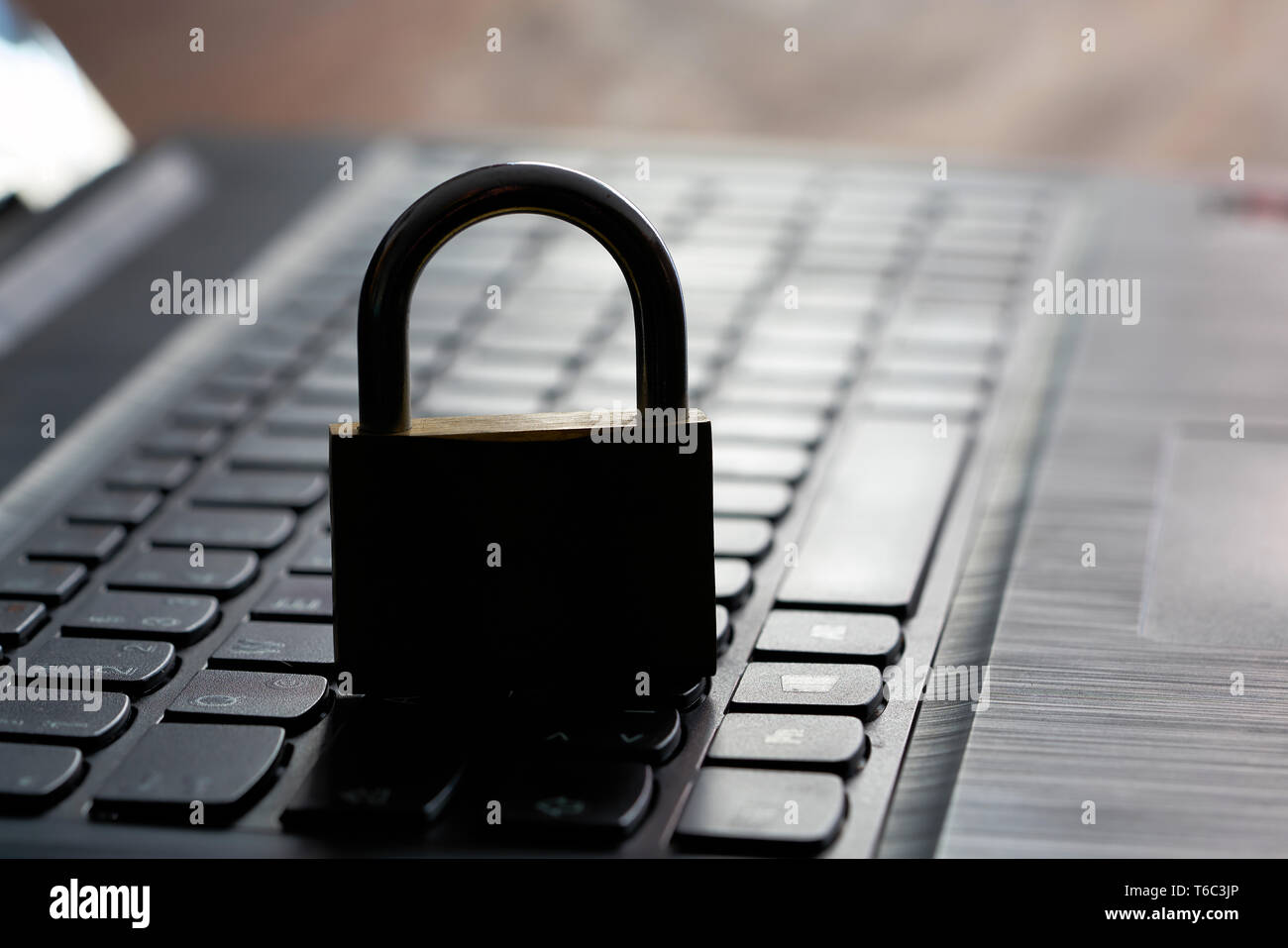 Computer keyboard and padlock as a symbol of Internet security Stock Photo