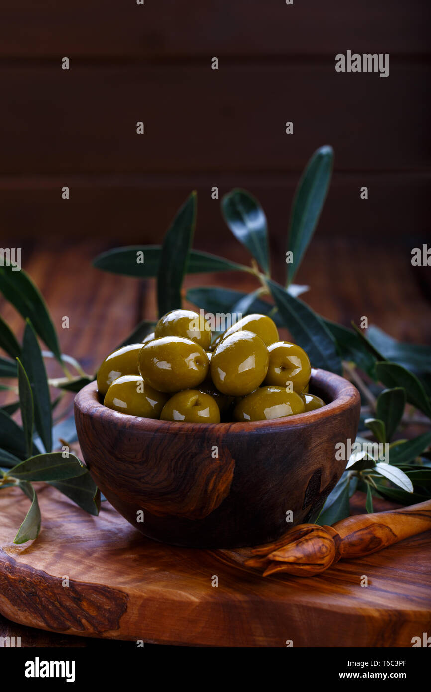 Top view green black olives hi-res stock photography and images - Alamy
