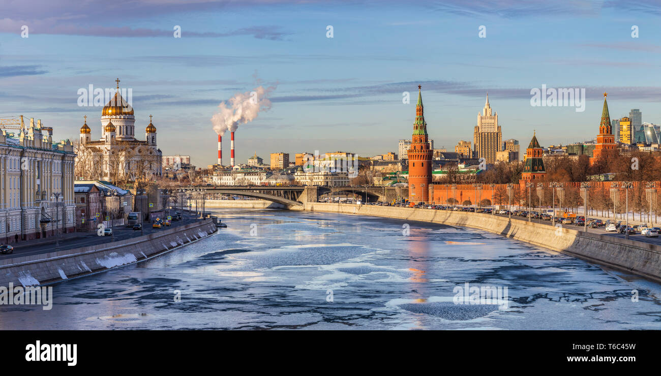 Cityscape, Kremlin, Moskva river, Moscow, Russia Stock Photo