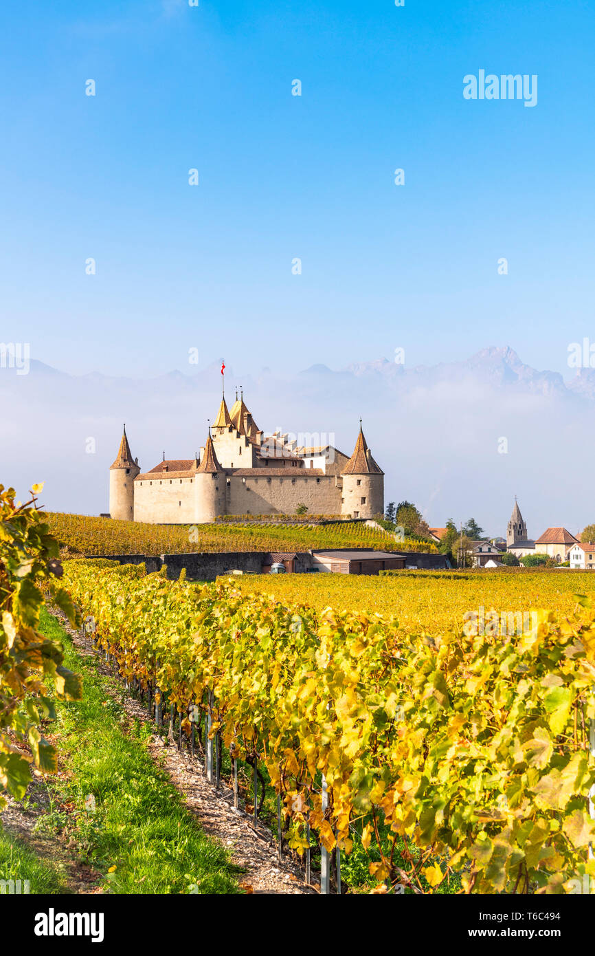 Aigle Castle, Aigle, Canton of Vaud, Switzerland, Europe Stock Photo