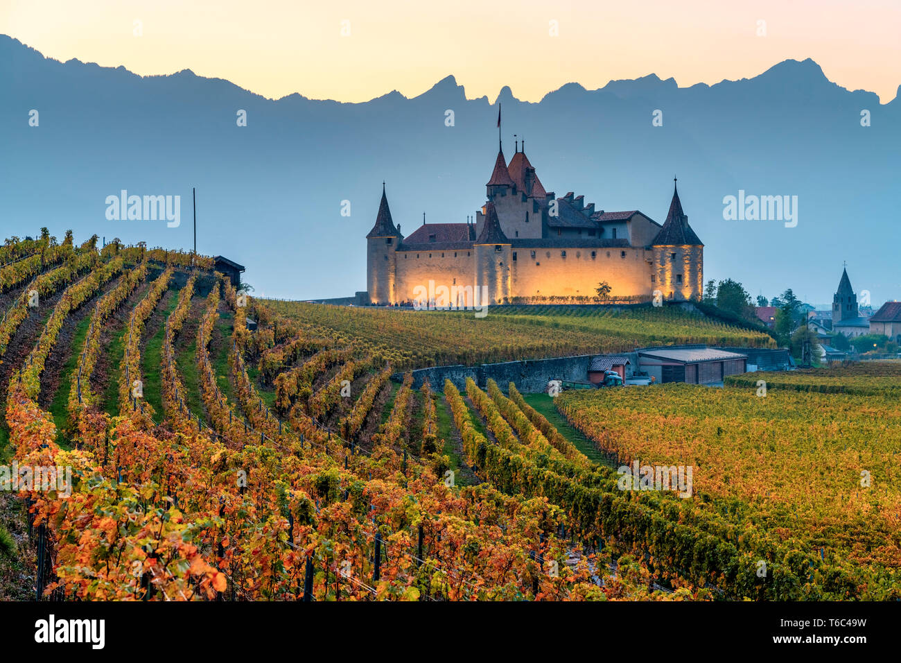 Aigle Castle, Aigle, Canton of Vaud, Switzerland, Europe Stock Photo