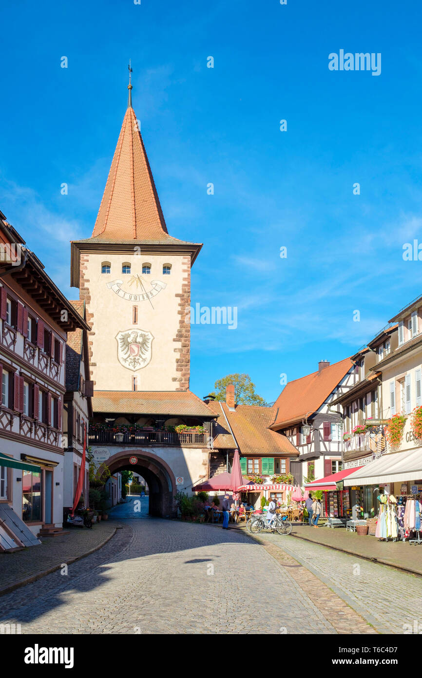 Obertorturm tower in Gengenbach altstadt old town, Gegenbach, Baden-WÃ¼rttemberg, Germany, Europe Stock Photo