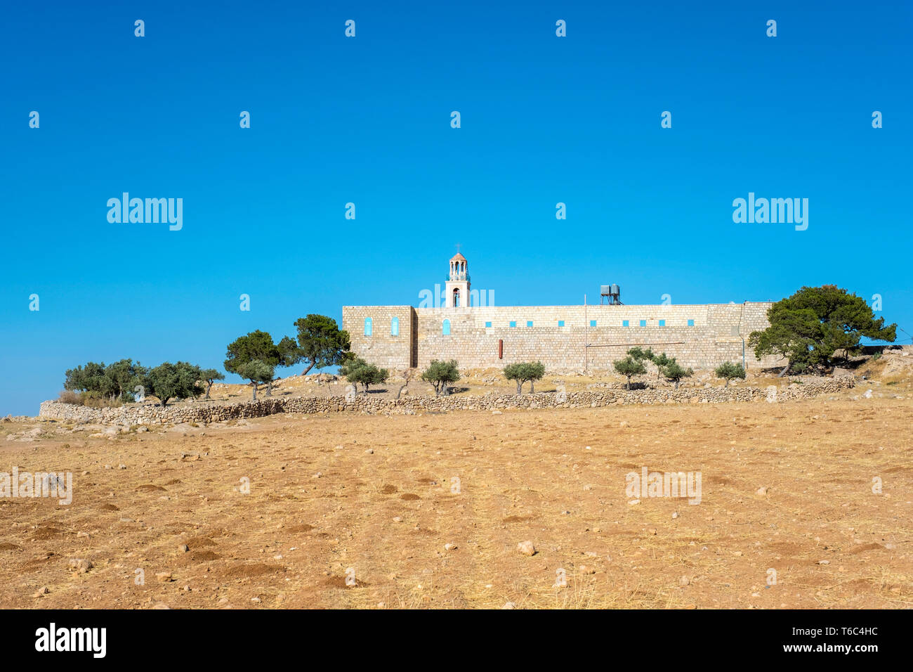 Palestine, West Bank, Bethlehem Governorate, Al-Ubeidiya. Monastery of Saint Theodosius. Stock Photo