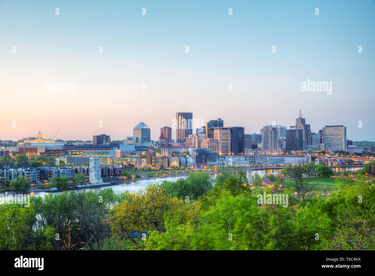 Overview of downtown St. Paul, MN Stock Photo