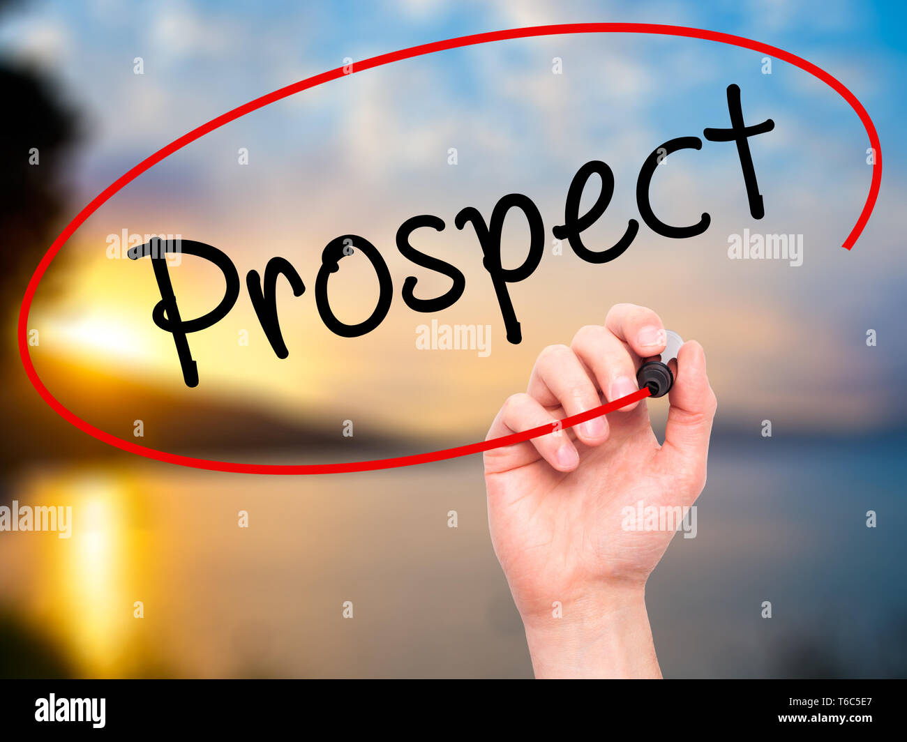 Man Hand writing Prospect with black marker on visual screen Stock ...