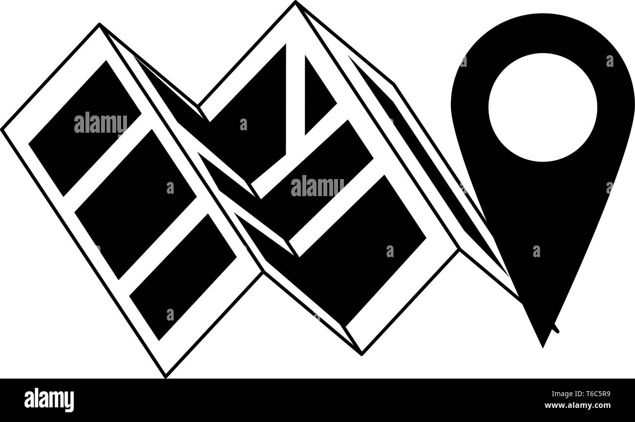 Map and location pin symbol in black and white Stock Vector Image & Art ...