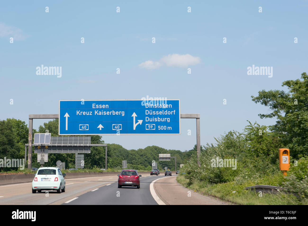 Deutschland, Nordrhein-Westfalen, Duisburg, A40 / A59, Autobahnkreuz Duisburg Stock Photo