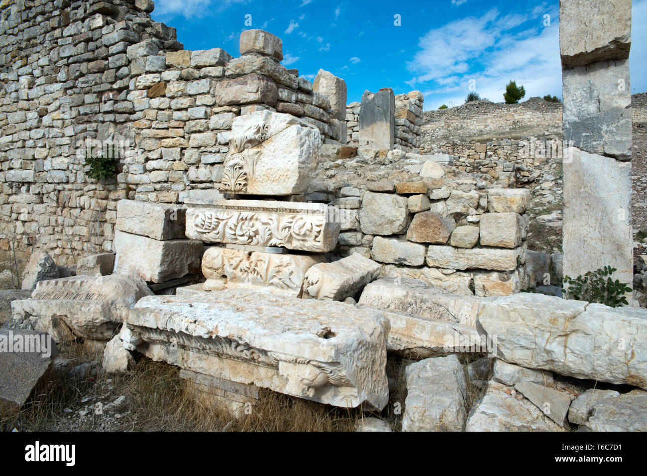 Asien, Türkei, Provinz Antalya, Kumluca, Ausgrabungen der antiken Stadt Rhodiapolis, Friese Stock Photo