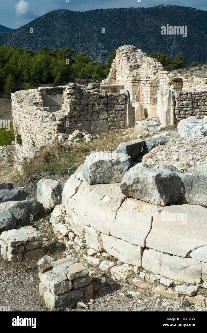 Asien, Türkei, Provinz Antalya, Kumluca, Ausgrabungen der antiken Stadt Rhodiapolis, Rundtempel Stock Photo