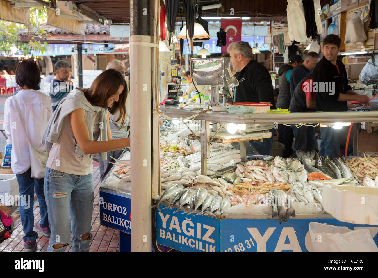 Asien, Türkei, Provinz Mugla, Fethiye, am Fischmarkt Stock Photo