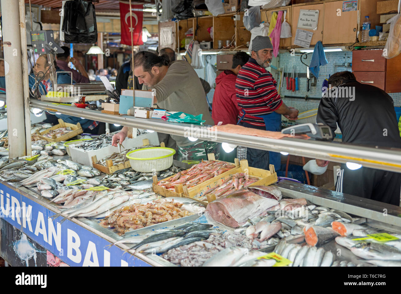 Asien, Türkei, Provinz Mugla, Fethiye, am Fischmarkt Stock Photo