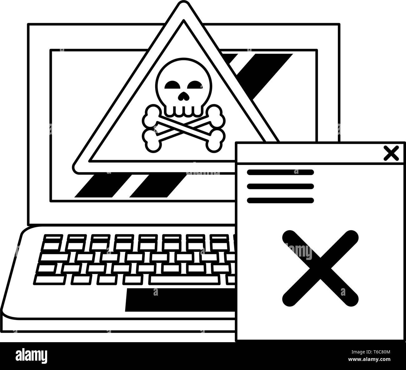 danger sign with computer Stock Vector Image & Art - Alamy