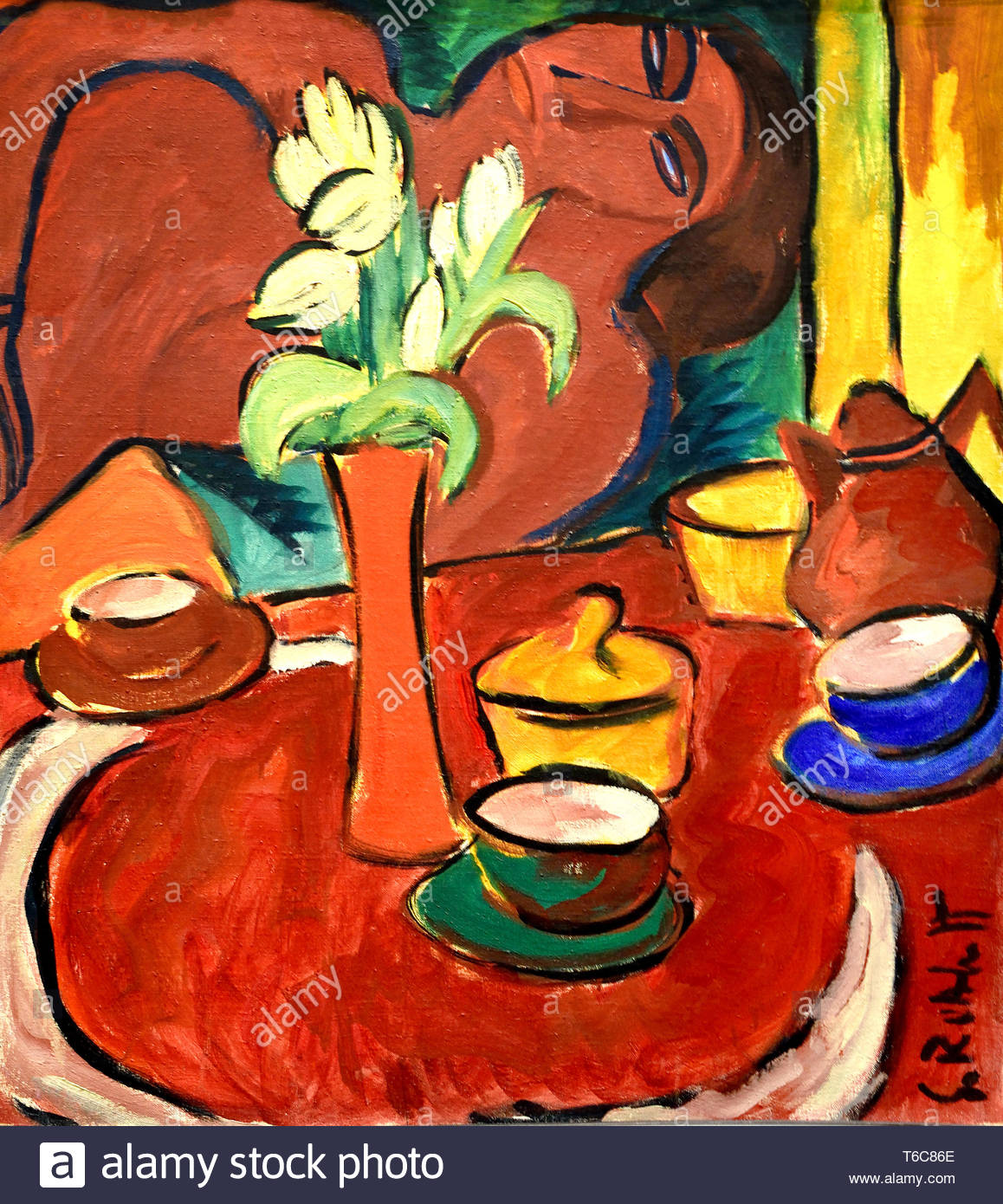 Still Life With Yellow Flower By Karl Schmidt Rottluff Born - 