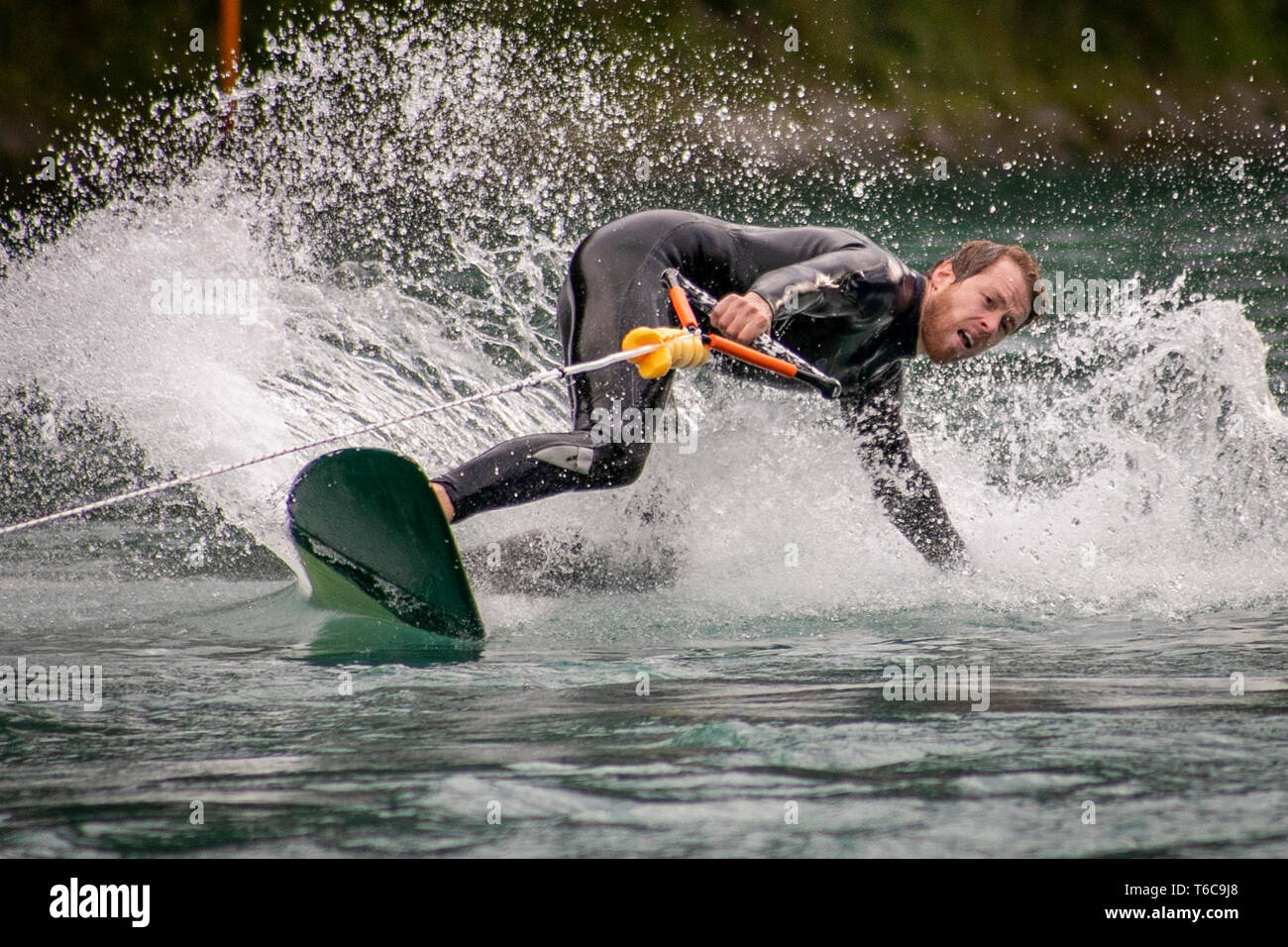 Bungee surfing in the river Aare Stock Photo Alamy