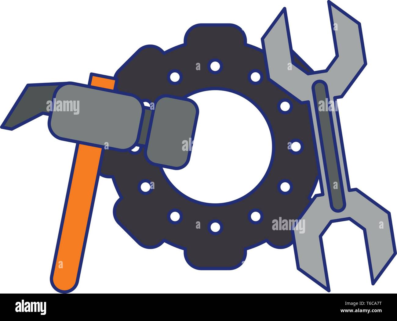 gears and tools blue lines Stock Vector Image & Art - Alamy